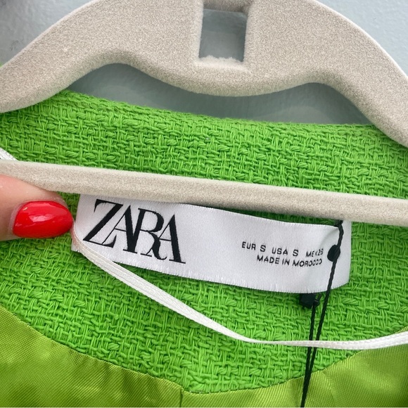 Zara Double Breasted Textured Cropped Blazer NWT - Picture 9 of 10